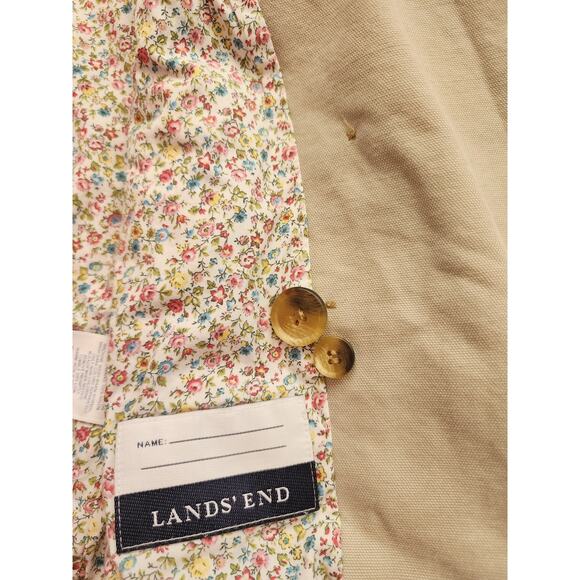 Lands' End Girl's Medium Khaki Lined Jacket Size M 5-6 100% Cotton - Picture 5 of 5